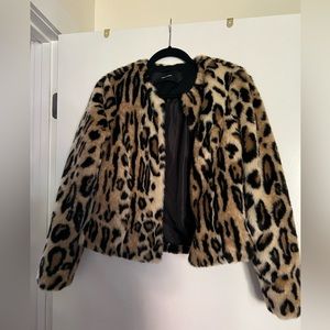 Fuzzy leopard jacket!